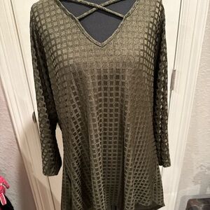 Chic Olive Crisscross Blouse